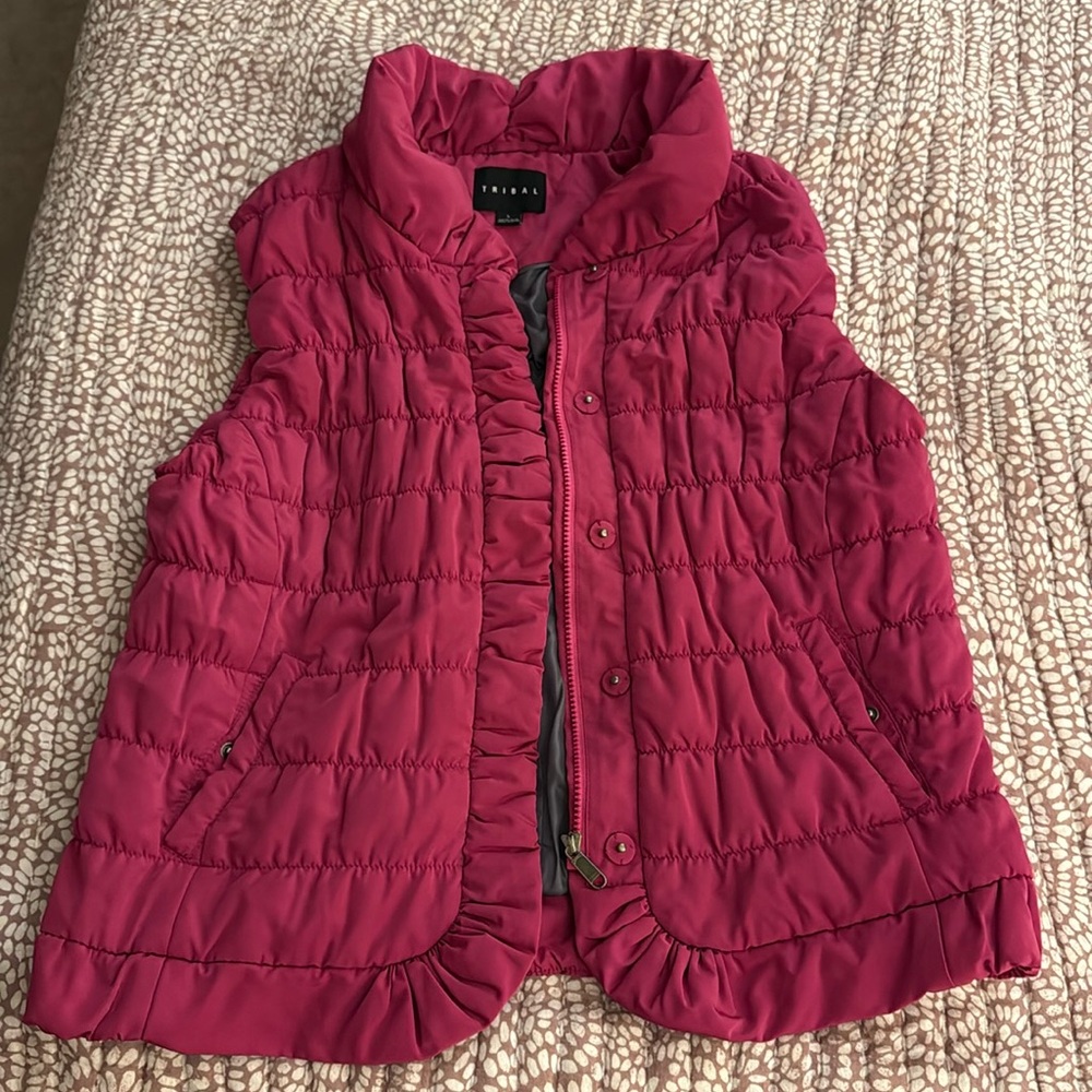 TRIBAL PUFF VEST Magenta Size Large